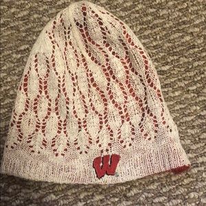 Beautiful reversible knit Wisconsin Badger beanie